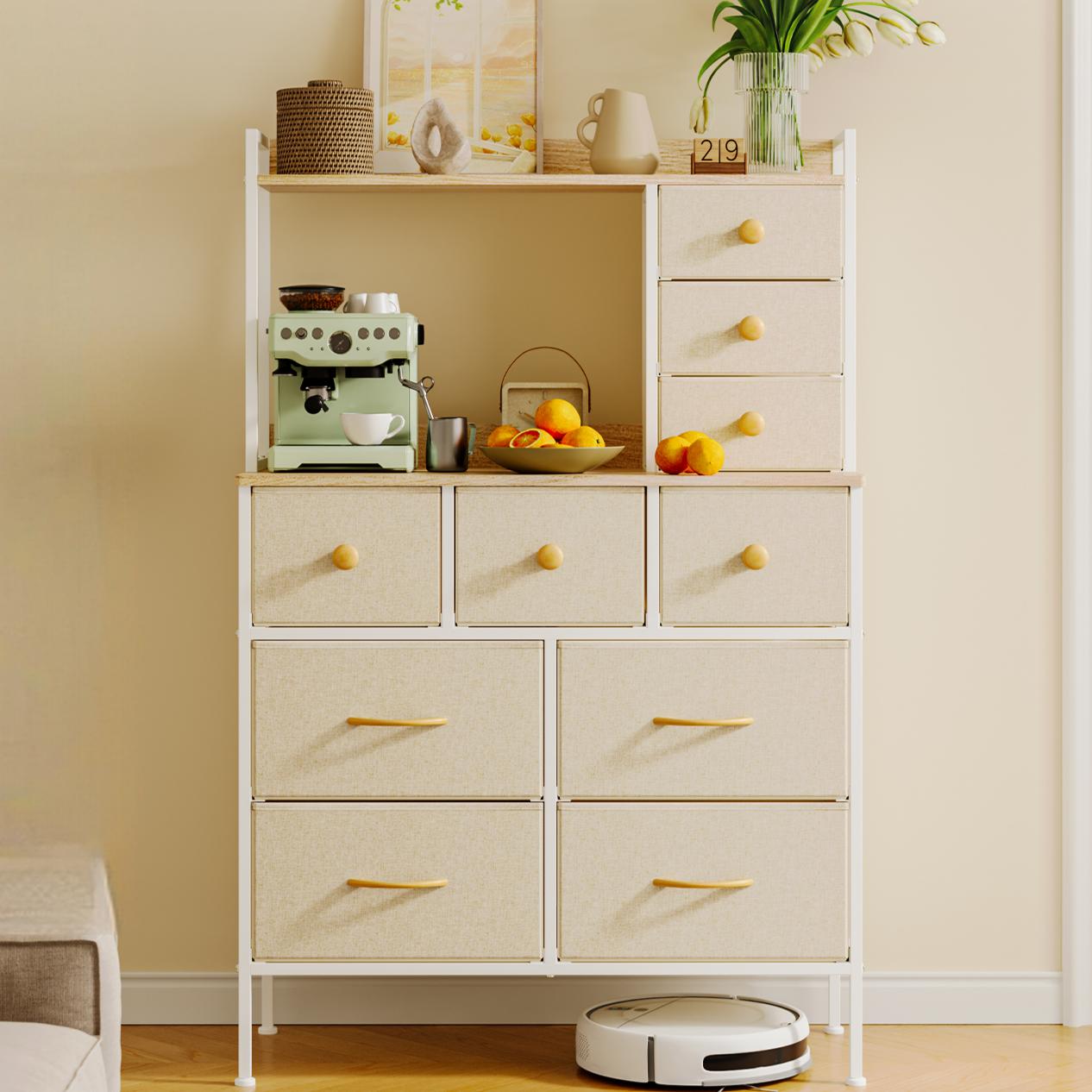 ONESOWON 초대용량 6단 패브릭 서랍장800,화장대,10개, 10개, 베이지 99,000원