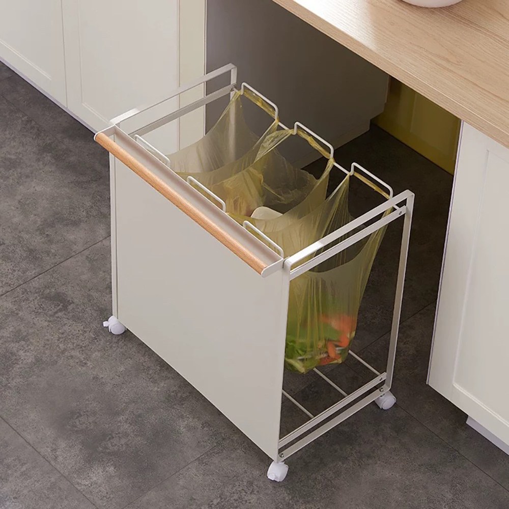 Equator 분리수거함 3단 철제 쓰레기봉투 거치대 빨래바구니 바퀴, 화이트 52,600원