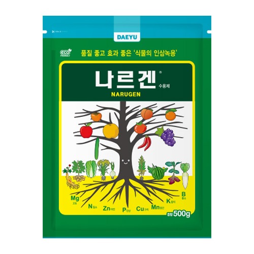 대유 나르겐 수용제 500g / 복합식물영양제 신초생성촉진 생육증진 영양장해.생리장해경감, 1개 8,000원