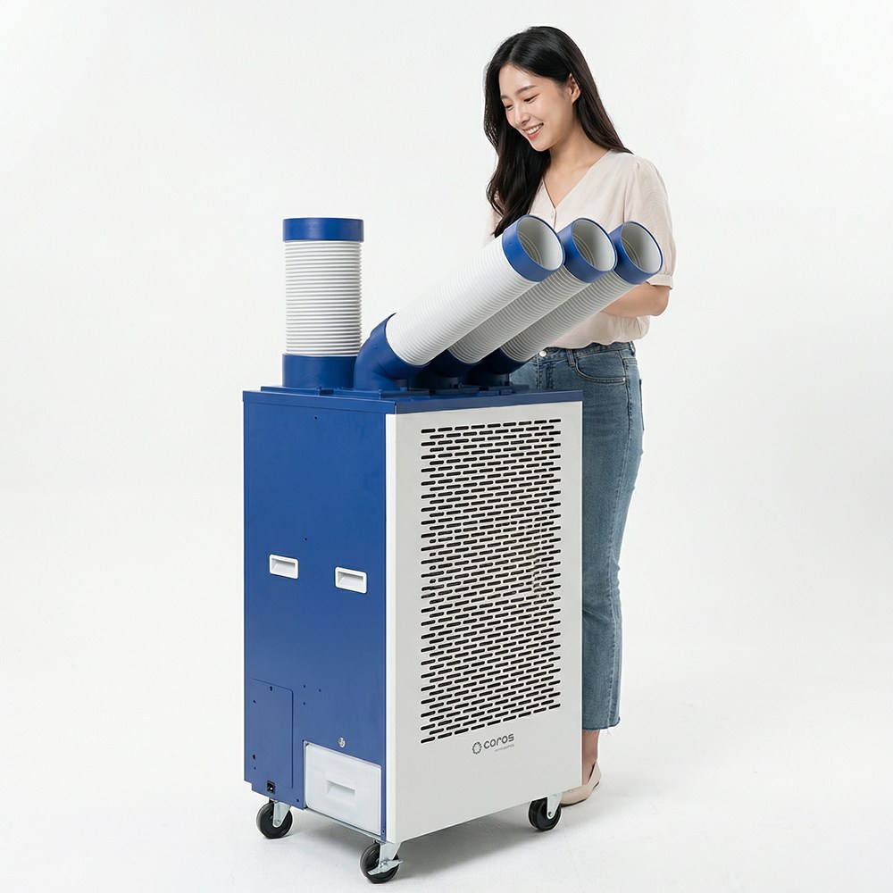 산업용 이동식 에어컨 소형 3구 일체형 캐로스 CPC-F5800B 블루, 단품 1,398,000원
