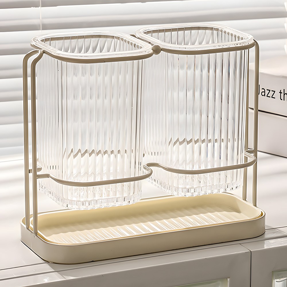트렌드컨테이너 투명 사각 수저꽂이 수저정리함 주방수납 정리, 아이보리(06577A), 1개 13,270원