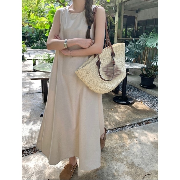 롱원피스 나시 트임 여성 반팔티 41,500원