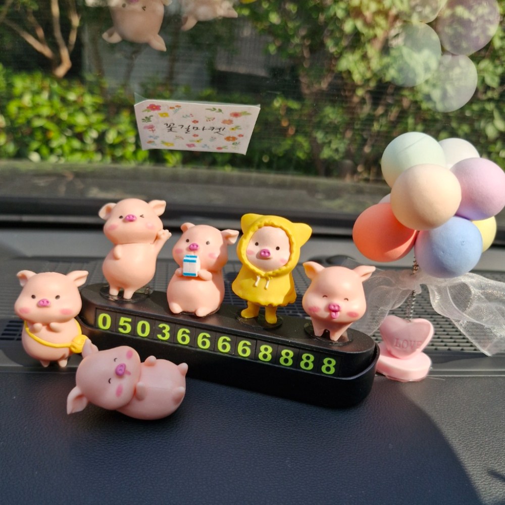 꽃길마켓 아기돼지 6형제 피규어 주차 번호판 11,210원