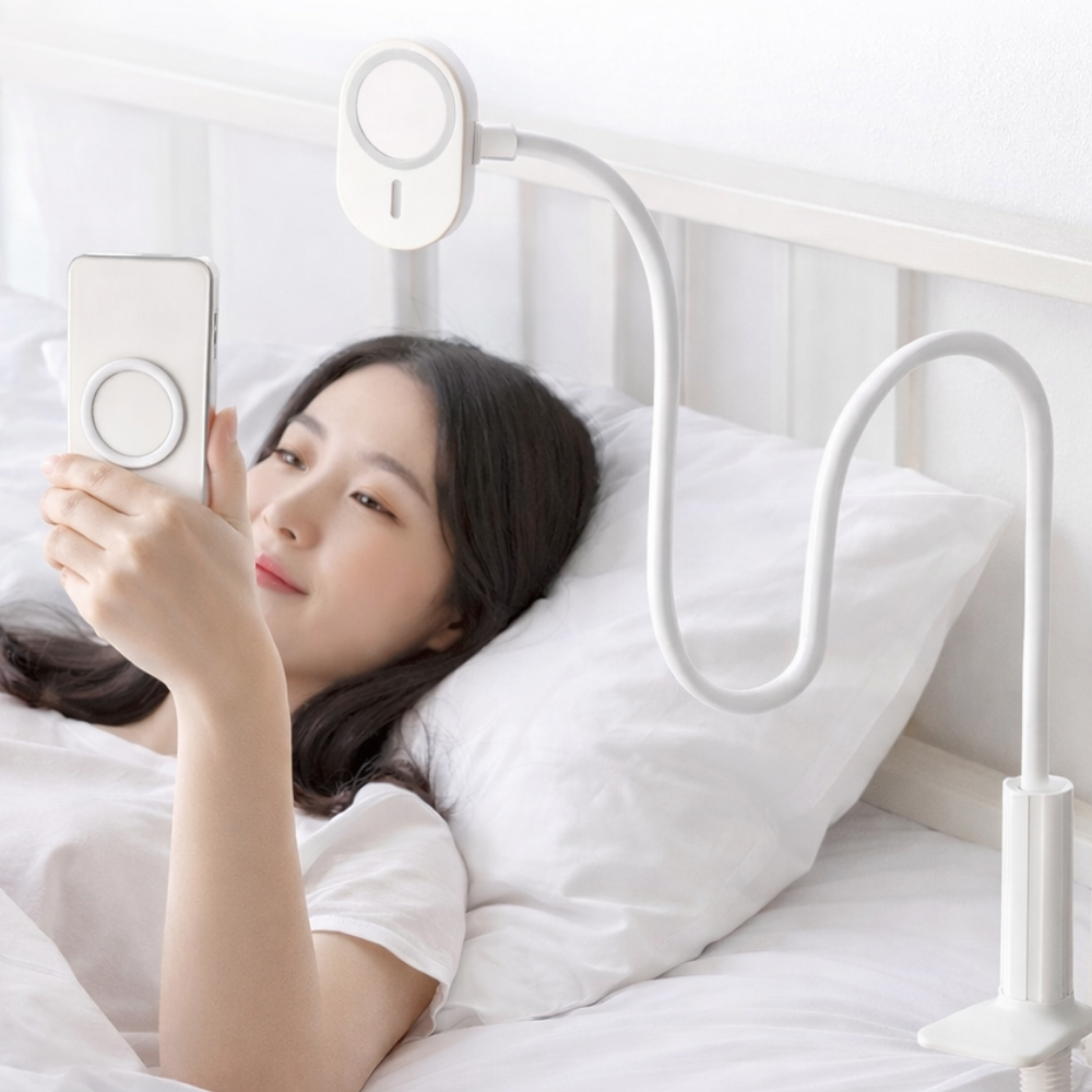 코넬코 침대 핸드폰 거치대 맥세이프 110cm 롱자바라 360도회전 강력 링자석 포함, 현재가 13,900원