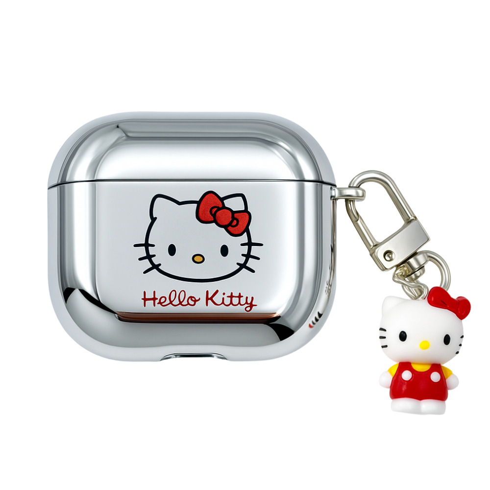 실버메탈 키티 에어팟케이스 키링 세트, 실버키티 에어팟4세대, 1개 13,200원