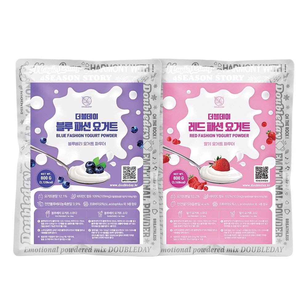 오늘출발 더블데이 와일드 베리 요거트 스무디 파우더 800G / 블루베리 딸기 세트 44,930원