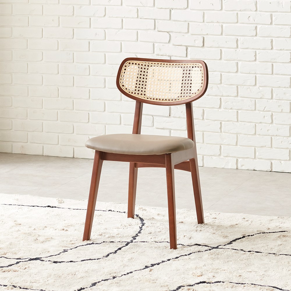 라로퍼니처 발리 라탄 고무나무 원목 식탁 의자 카페 인테리어 체어, 단일색상 82,000원