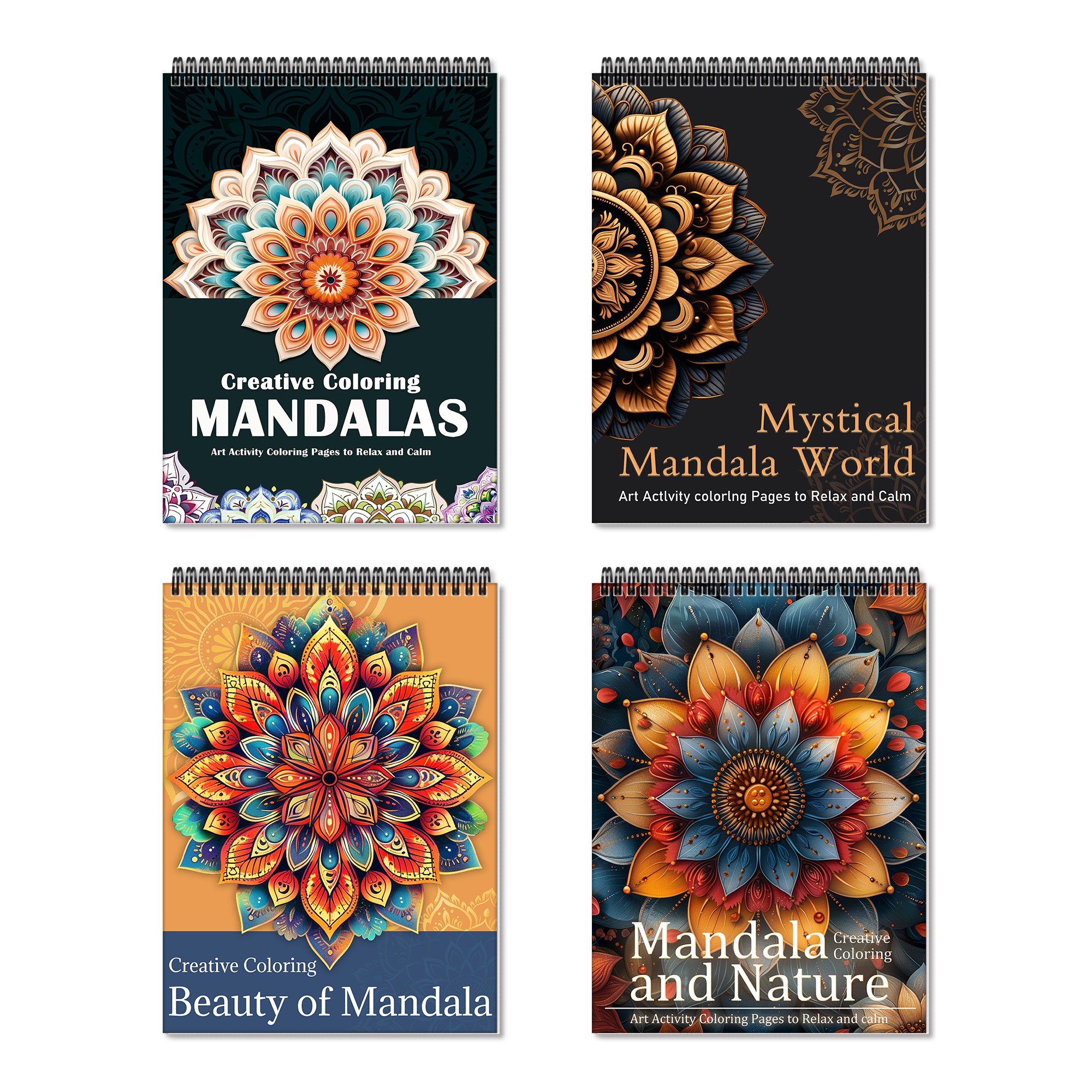 INCEROSE 만다라 색칠책 4권 세트: 마음의 평화를 위한 색칠책 4권, 스트레스 해소 세트, 텐간 32,000원