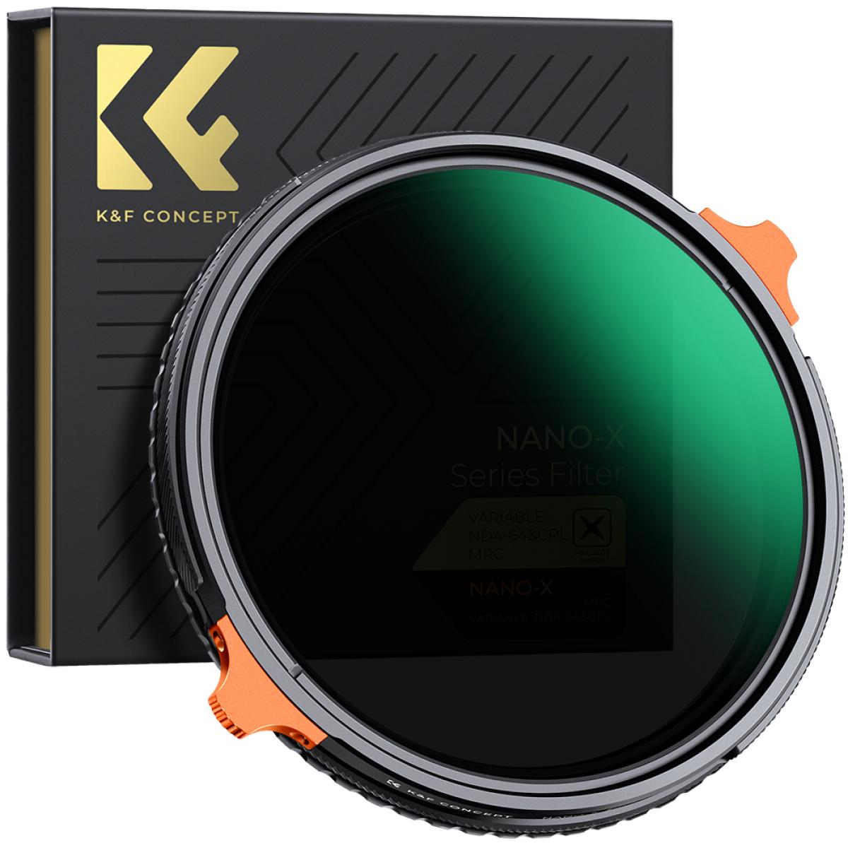 K&F Concept 82mm NANO-X CPL + Fader ND4-ND64 가변필터 8K AGC Glass NANO-X ND4-64+CPL 133,000원