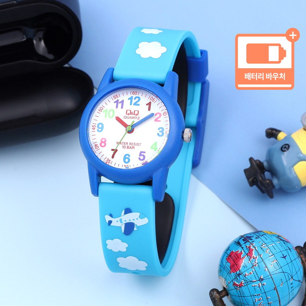 큐앤큐 정품 어린이 아동 100미터 방수 키즈 캐릭터 패션 초등학생 캐주얼 손목시계 + 배터리 바우처 19,900원