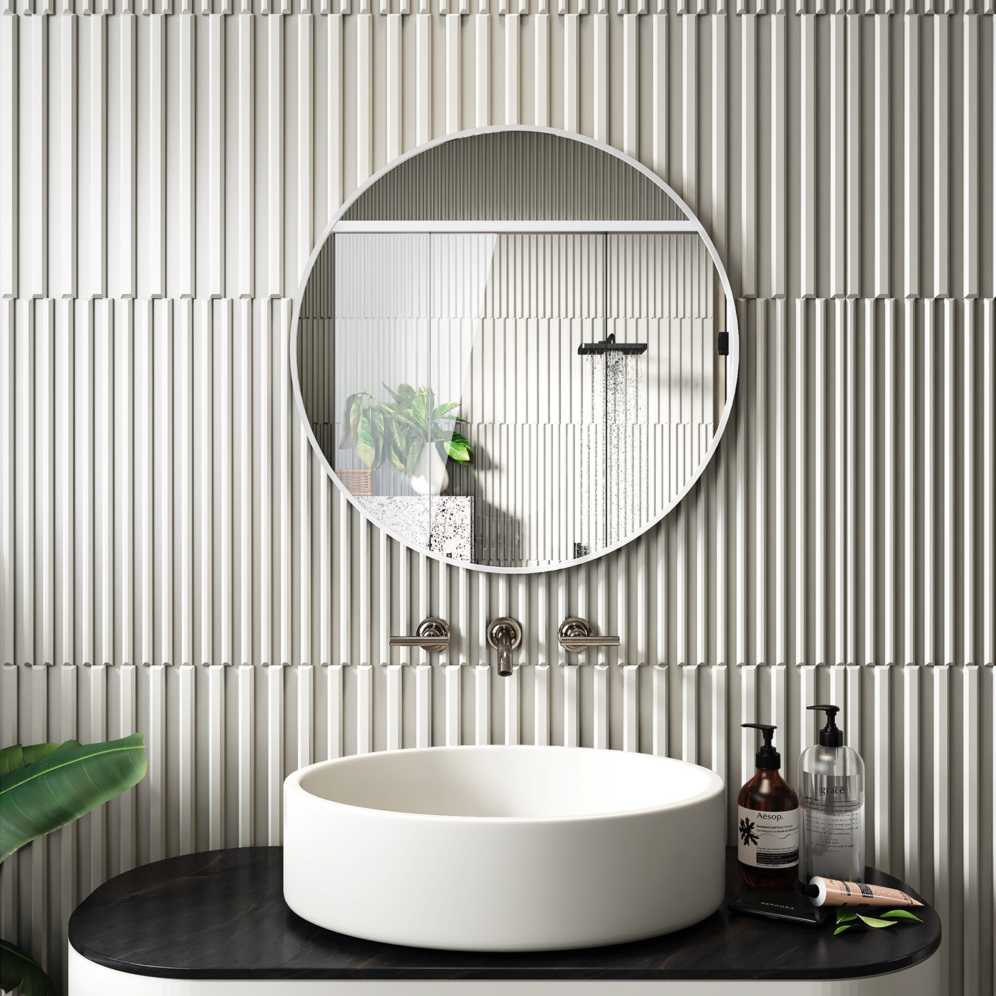 뷰티피크 화장대 거울 원형 벽걸이형 욕실거울 50/60/75, 골드50cm 59,990원