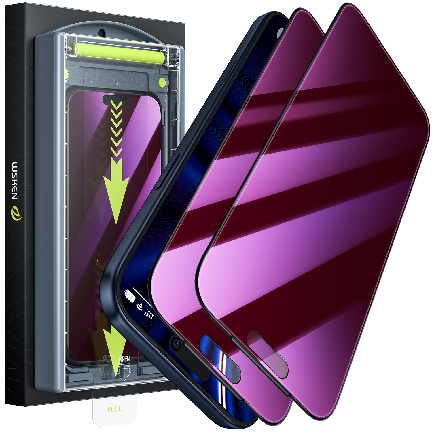 WSKEN 블루라이트 차단 사생활보호 강화유리 액정보호필름 Easy 자동부착, 2개 38,900원