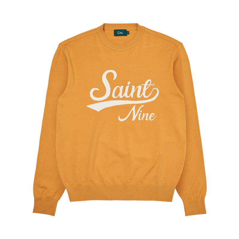 [세인트나인] 남성 Saintnine 레터링 라운드 스웨터 MUSTARD 102,730원