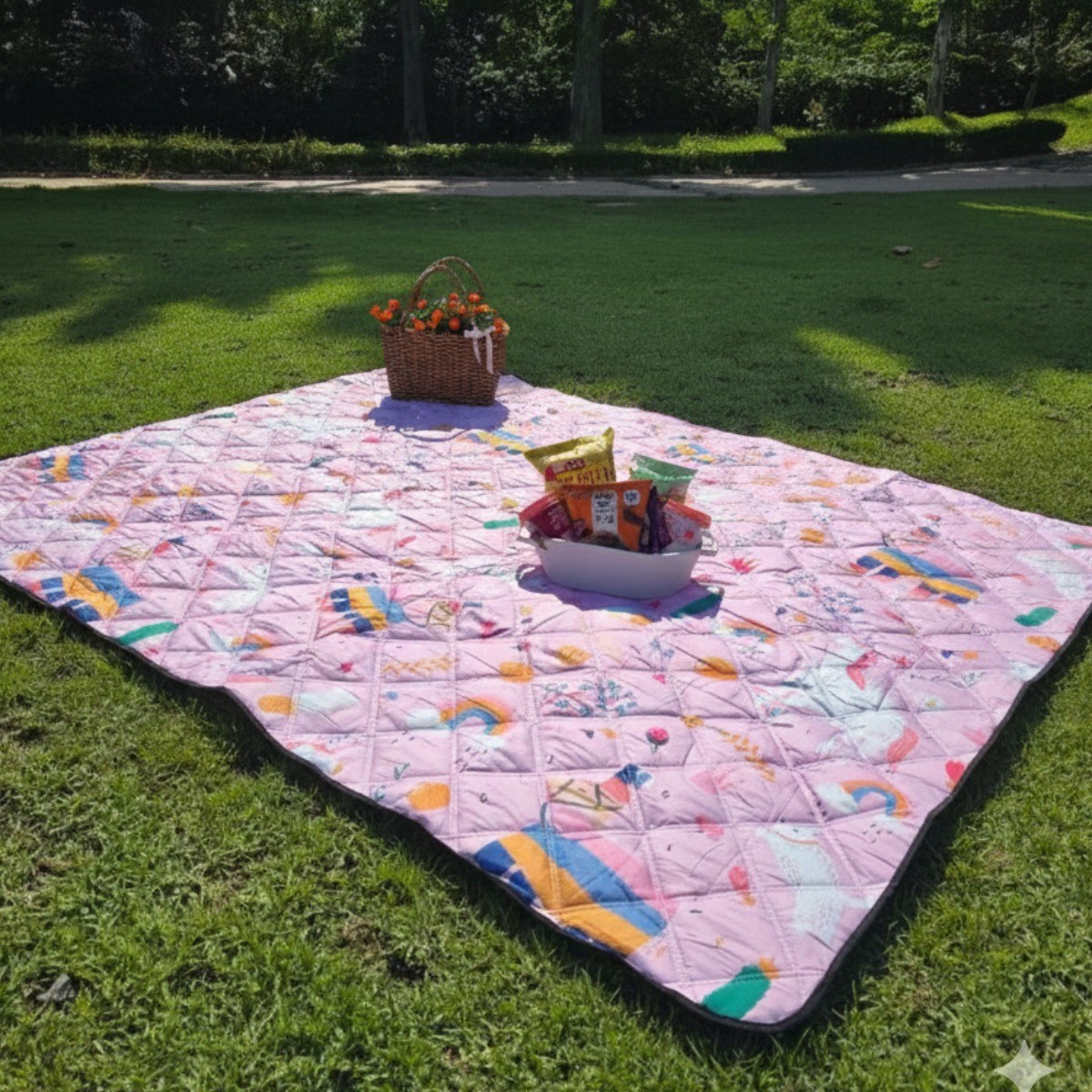 다온몰 피크닉 매트 감성 매트 푹신한 방수 방습 휴대용 돗자리 캠핑 매트, 소녀 감성 35,900원
