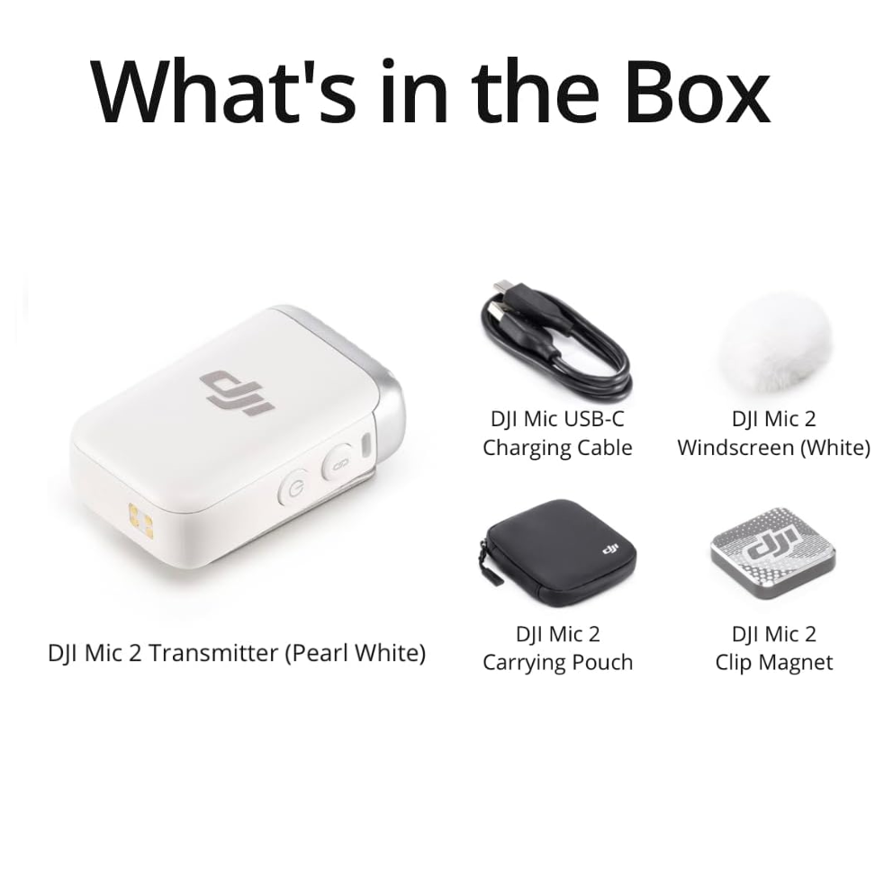 DJI 마이크 2 지능형 노이즈 캔슬링 무선 32 비트 플로트 내부 녹음 250m 범위 사운드 최적화 204,200원