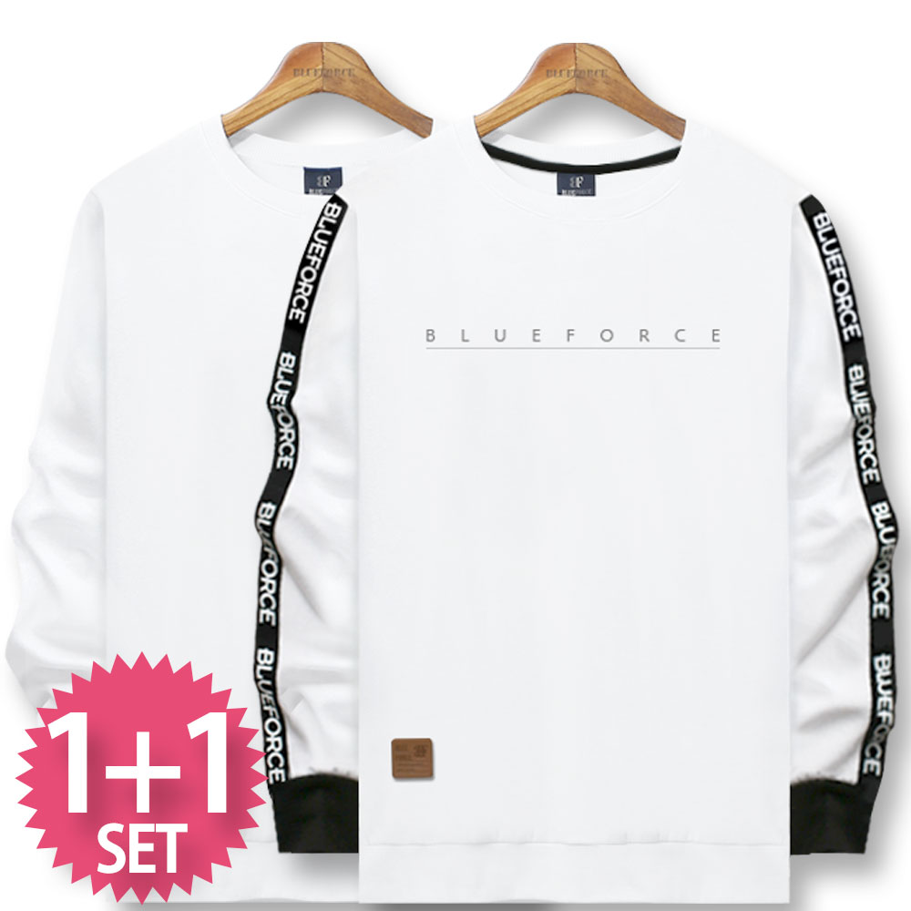 블루포스 엣티프 맨투맨 + 심플 맨투맨 [2장 묶음] 남자 긴팔 티셔츠 단체티 남성 운동복 가을 단체티 커플티 츄리닝 45,500원