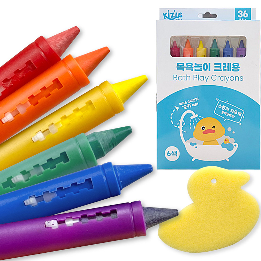 키저스 목욕놀이 크레용 6종 + 오리 지우개 세트, 혼합색상, 1세트 7,400원