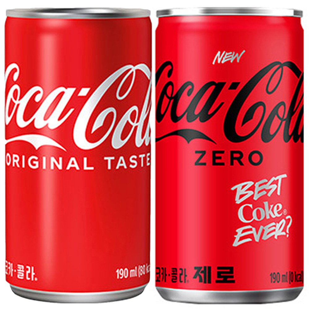 코카콜라+코카콜라 제로 190ml 60개 (각30개) (업소용) 34,400원