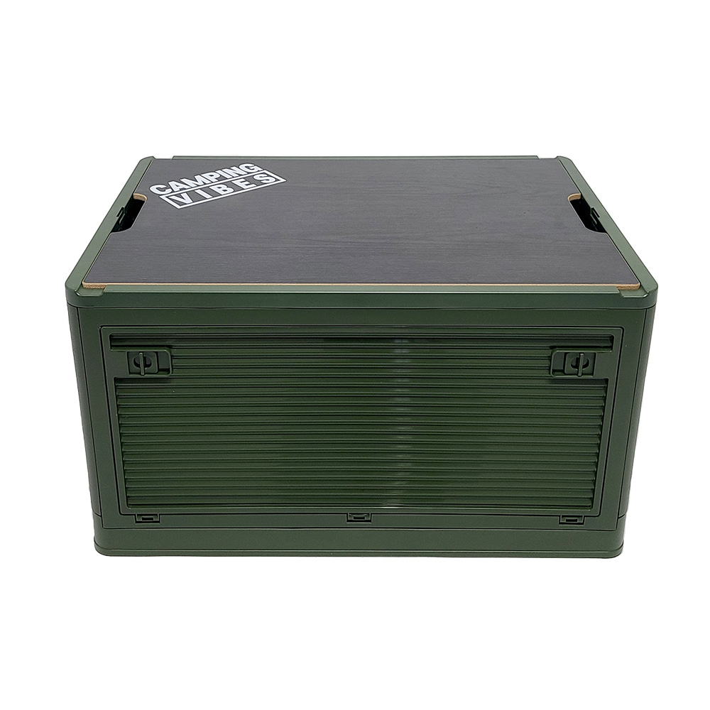 캠핑바이브스 캠핑용 폴딩박스 접이식 정리함 플라스틱상판 우드상판 84L, 카키, 1개 40,800원