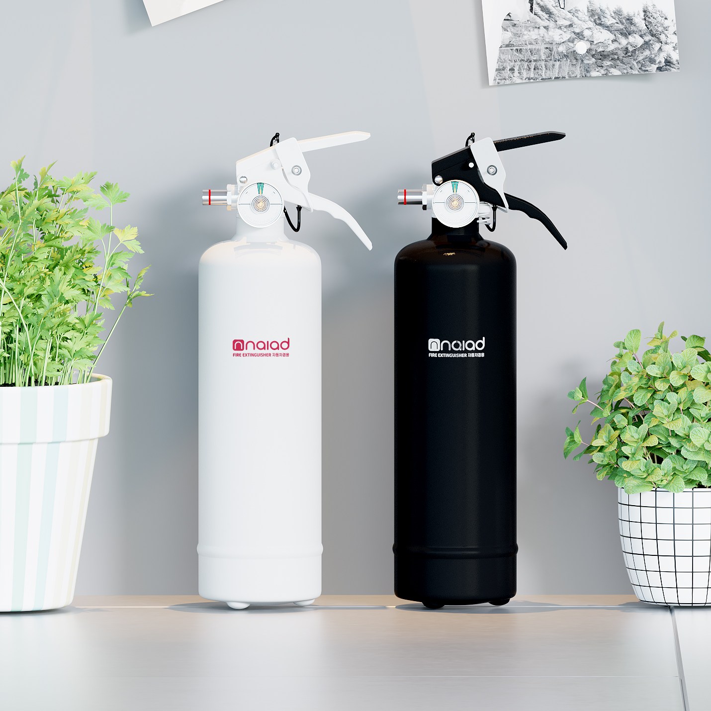 주택용 차량용 소화기+차량고정거치망 인테리어 ABC 분말소화기 능력2단위 가정용 26,500원