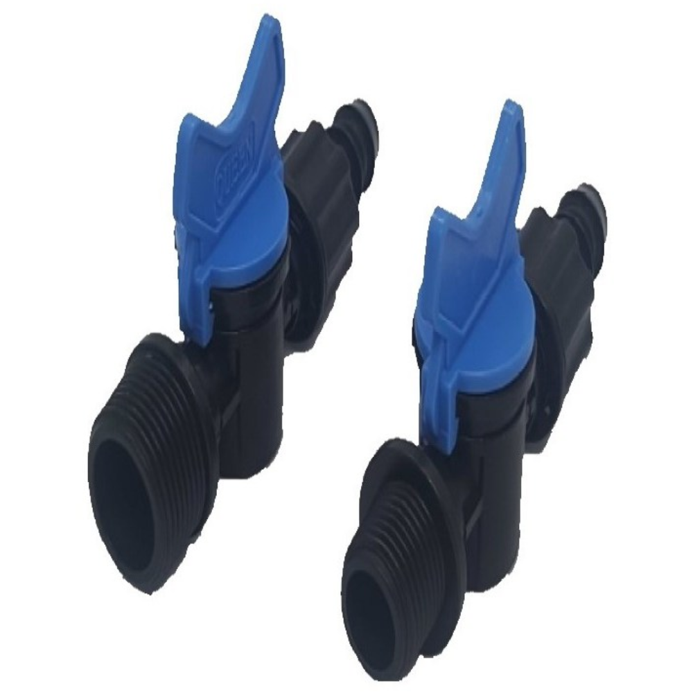 [도남농자재] 숫나사 라인밸브 점적밸브 PE 밸브 엘디 16mm 20mm 농자재 관수자재, 1개 990원