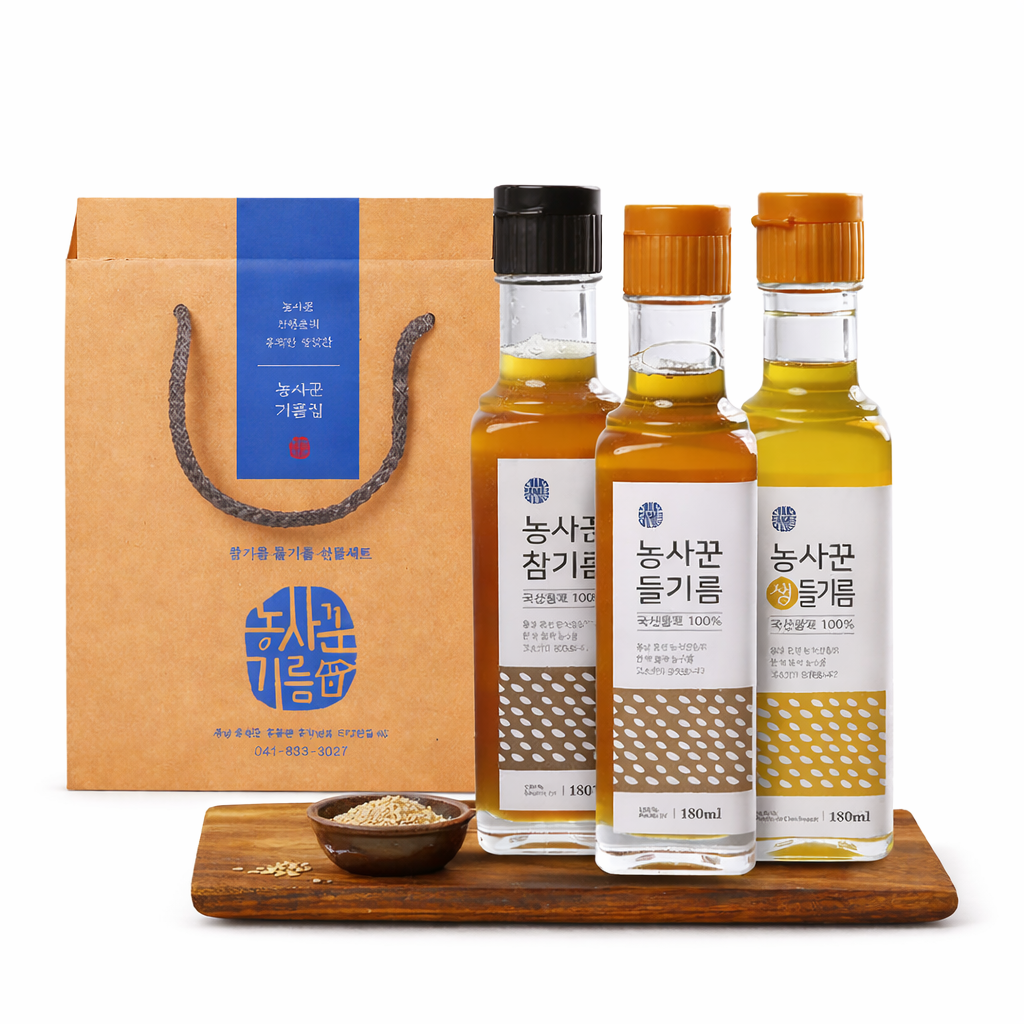 참기름 들기름 생들기름 3병세트(180ml+180ml+180ml), 1세트 70,000원