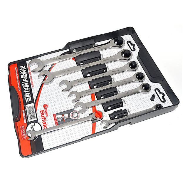 세신 기어렌치 7PCS(8 10 12 13 14 17 19 mm) 라쳇 렌치 스패너 세트 71,900원