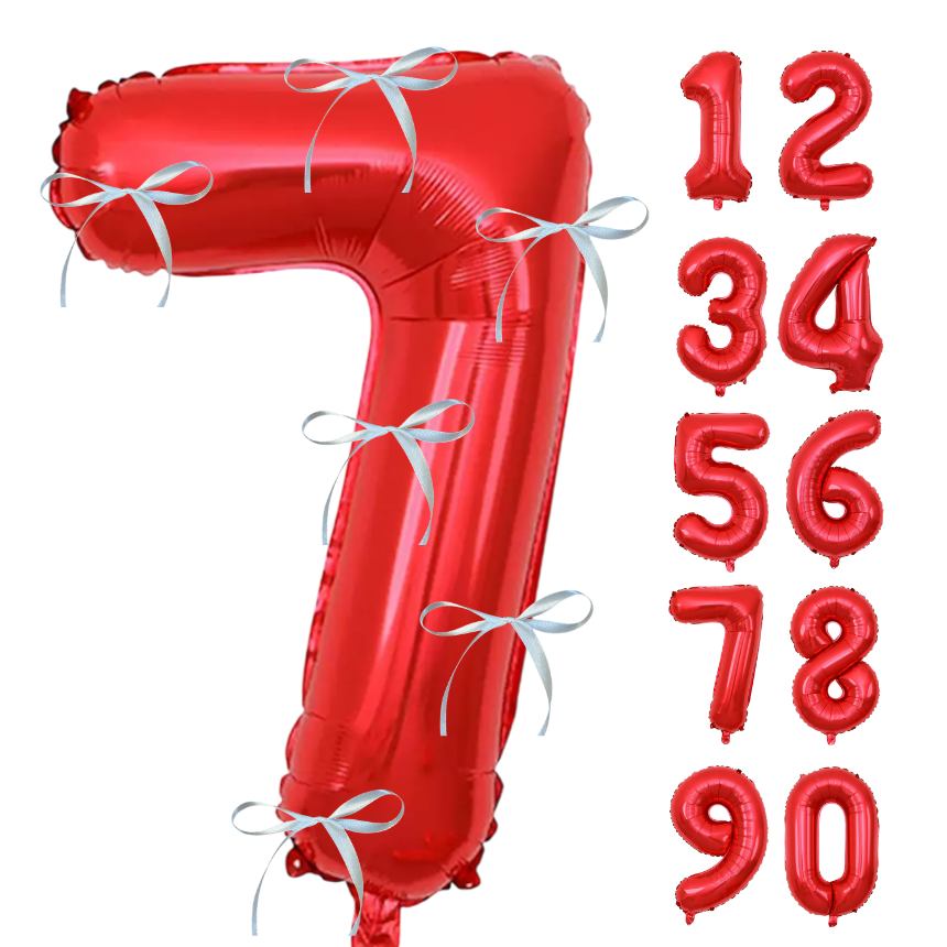 대형 숫자풍선+발레코어 리본 6p 세트 40인치 셀프 백일 돌 환갑 촬영 포토존 이벤트 5,700원