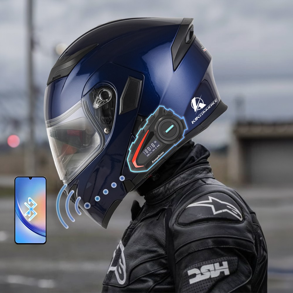 킥커머스 풀페이스 시스템 K20 블루투스 오토바이헬멧, 베이직블루 139,100원