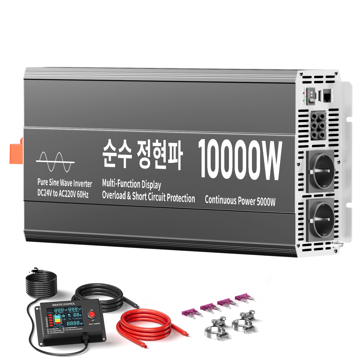 순수 사인파 고전력 인버터 10,000W 24V 220V 컨버터 60Hz 외부 디스플레이 포함 KC 인증 HOULI, 1개 430,000원