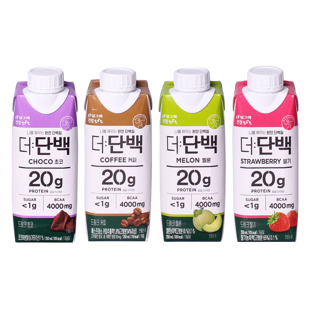 빙그레 더단백 드링크 4종 초코9 커피9 멜론9 딸기9 250ml 53,500원