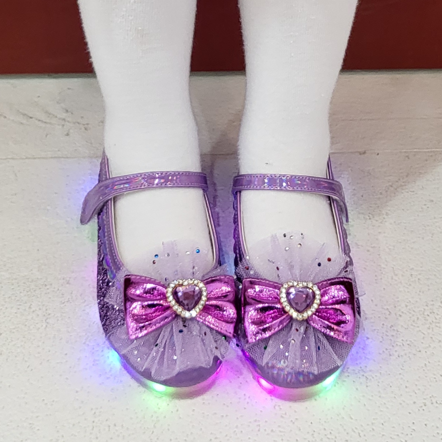 FROMBEBE 여아용 엘렌 하트 큐빅 LED 공주 라이팅 구두 39,000원