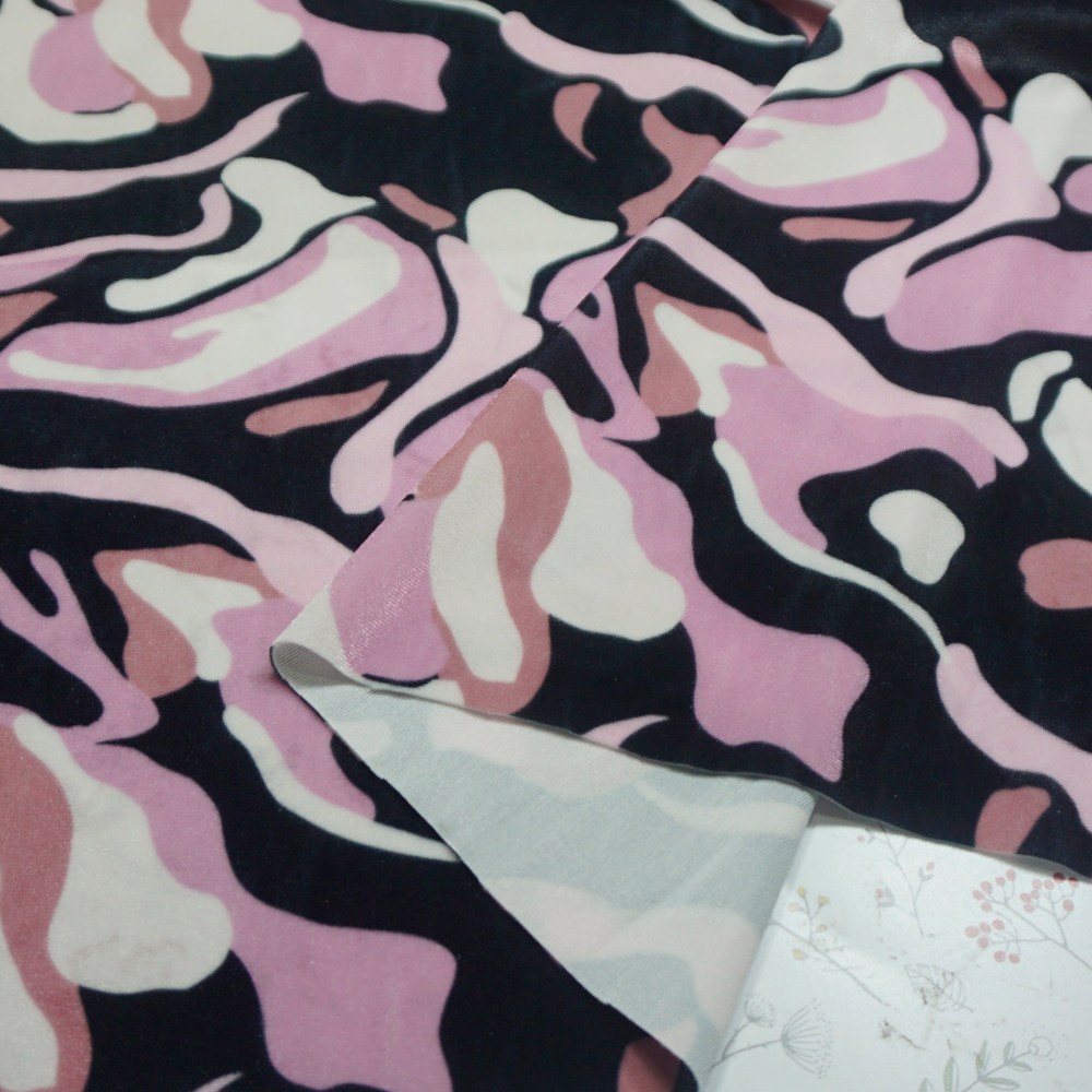 원단대장 벨벳원단 DTP 프린트 폴리스판 핑크 곡선무늬 부드러운천 겨울 자체제작 국내생산 의류천, 1개, 혼합색 15,000원