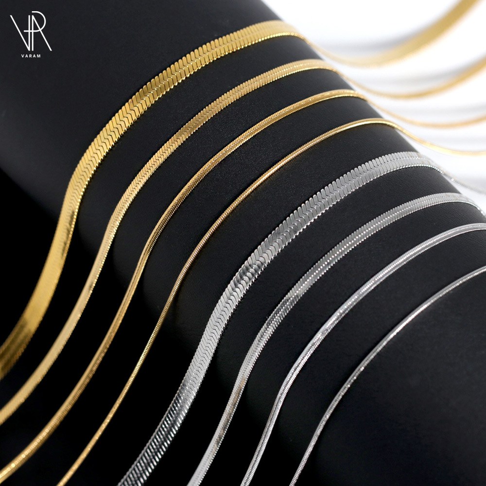 VARAM 써지컬스틸 뱀줄 스네이크 레이어드 목걸이 12,900원