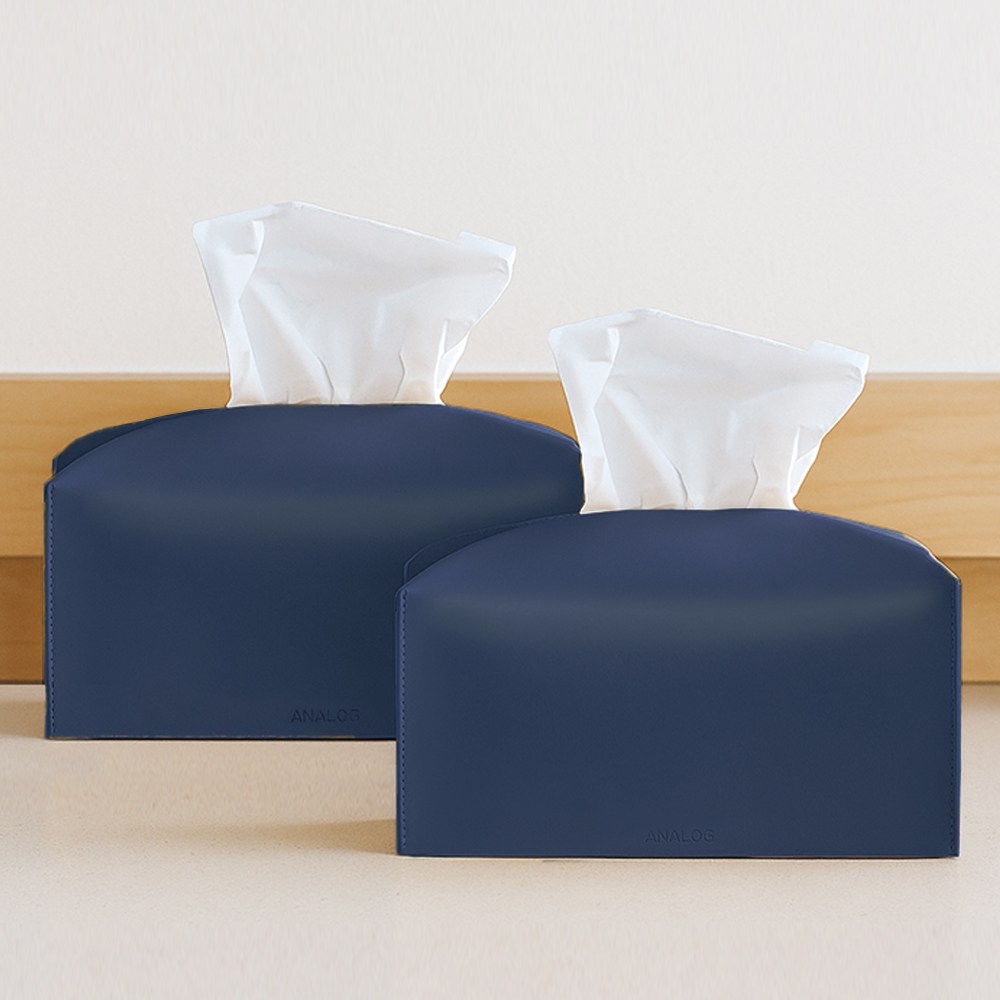 (1+1) 아날로그 감성디자인 소프트레더 가죽 티슈케이스 티슈커버 2p 6,700원