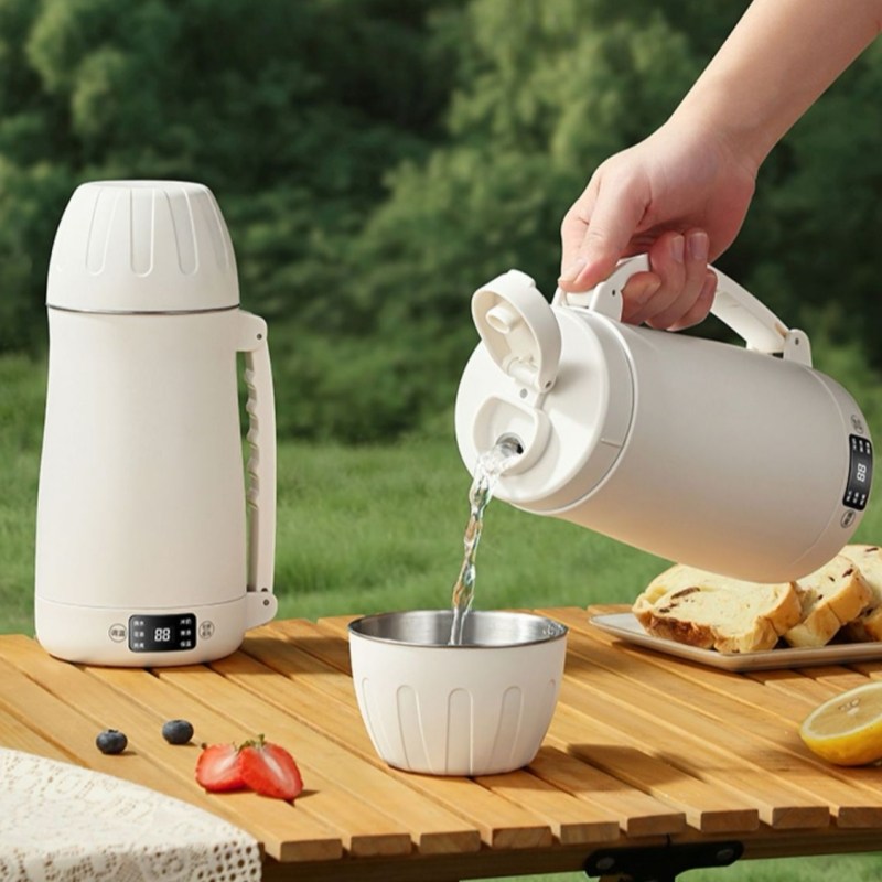 Mochae 휴대용 전기포트 가열식 텀블러 가정용 차량용 여행용 12V24V겸용 화물차 자동차 스테인레스 전기텀블러 온도조절 대용량 커피포트 1L 32,400원