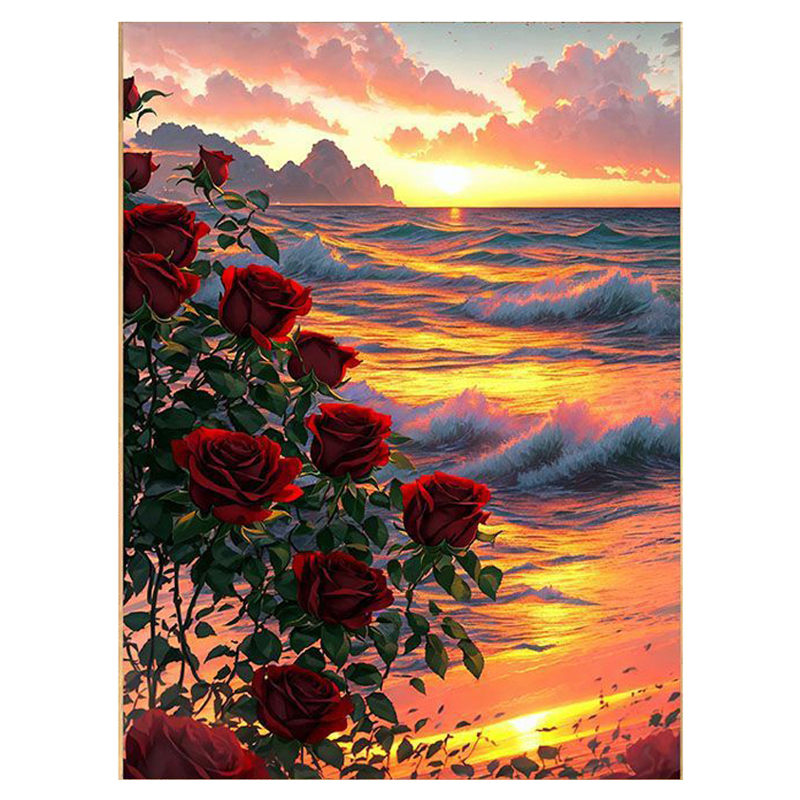 리버폭스 감성 꽃 유화 DIY 세트 40 x 50 cm, 장미, 1세트 9,500원