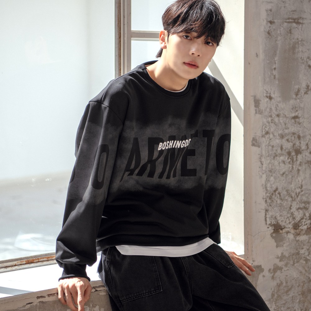 스몰더 남자 오버핏 레터링 맨투맨 티셔츠 95-120 25,400원