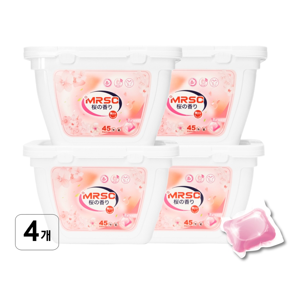 MRSC 울트라클린 초고농축 올인원 캡슐세제 체리블라썸 퍼퓸, 45개입, 4개 43,600원