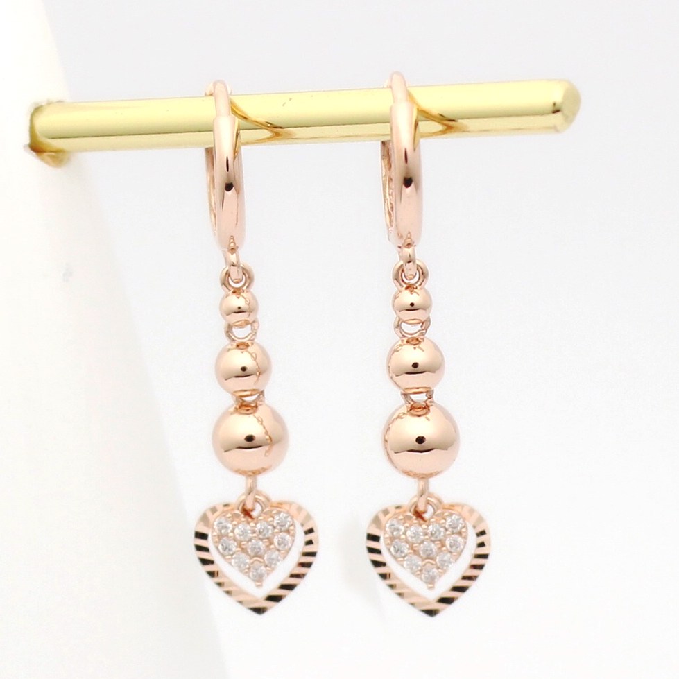 14k 18k 로즈골드 하트 딸랑이 롱귀걸이 원터치E364 497,420원