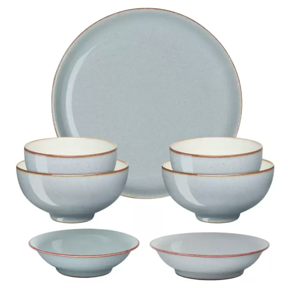 덴비 헤리티지 2인 한식기 세트7P 고급식기 신혼 이사 선물 밥공기 국그릇 찬기 접시, 7P, 블루 199,800원