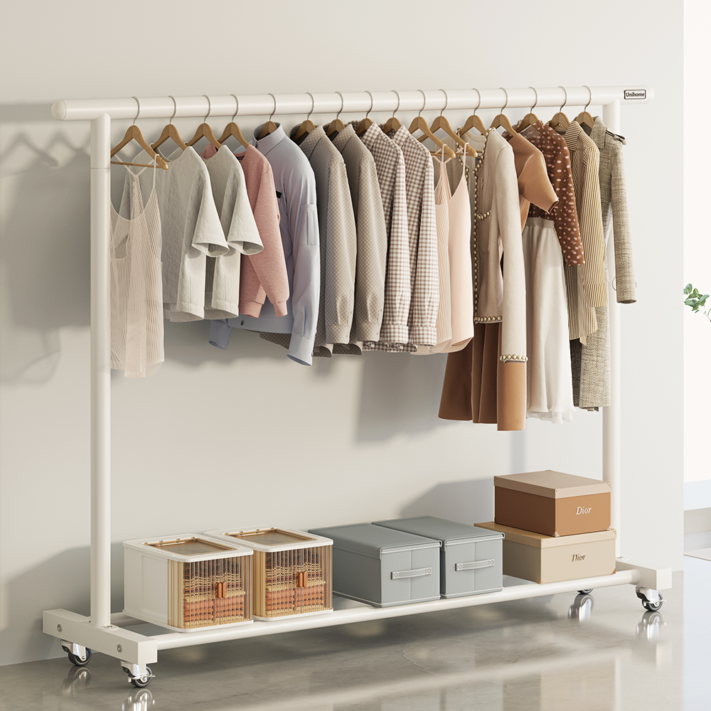 유니홈 28mm 튼튼한 이동식 옷걸이 행거, 화이트 35,800원