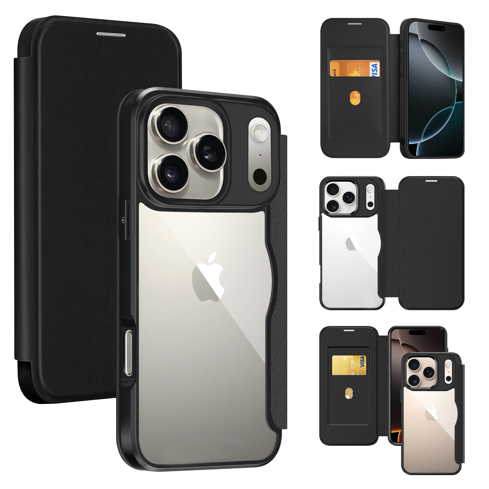 Zabarsii 갤럭시 S25 갤럭시 S24 아이폰17 17프로 17프로맥스 케이스 투명 카드 지갑 가죽 풀커버 다이어리 휴대폰 케이스 23,800원