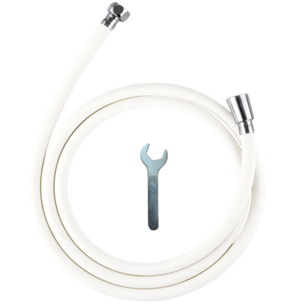 바스럽 국산 파스텔톤 PVC 샤워호스 샤워기호스 + 스패너 [물때 X, 꼬임 X, 냄새 X], 1.5m, 크림 9,900원