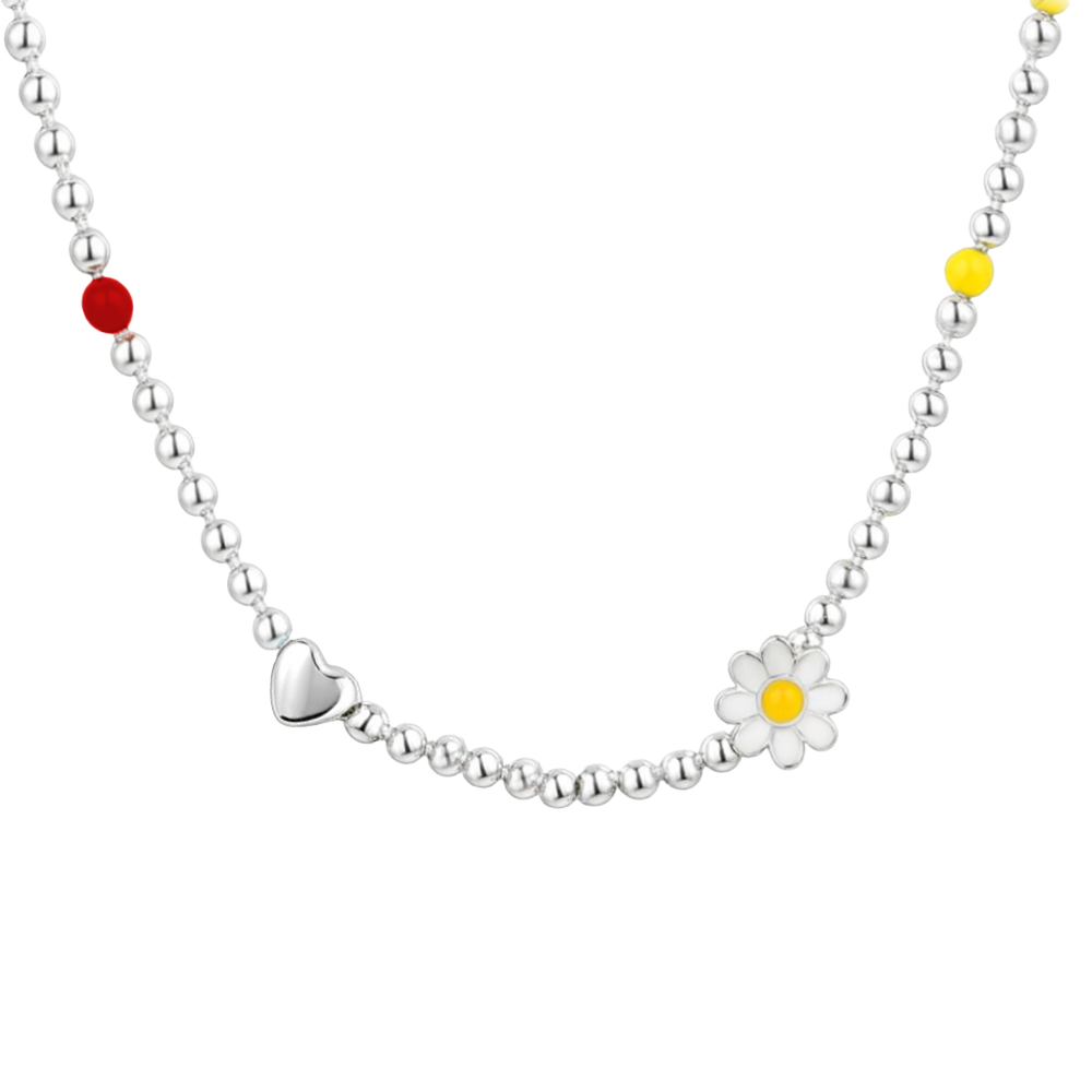 헤미안 실버 925 레인보우 데이지 꽃 볼 은 목걸이 HN2507090 97,900원
