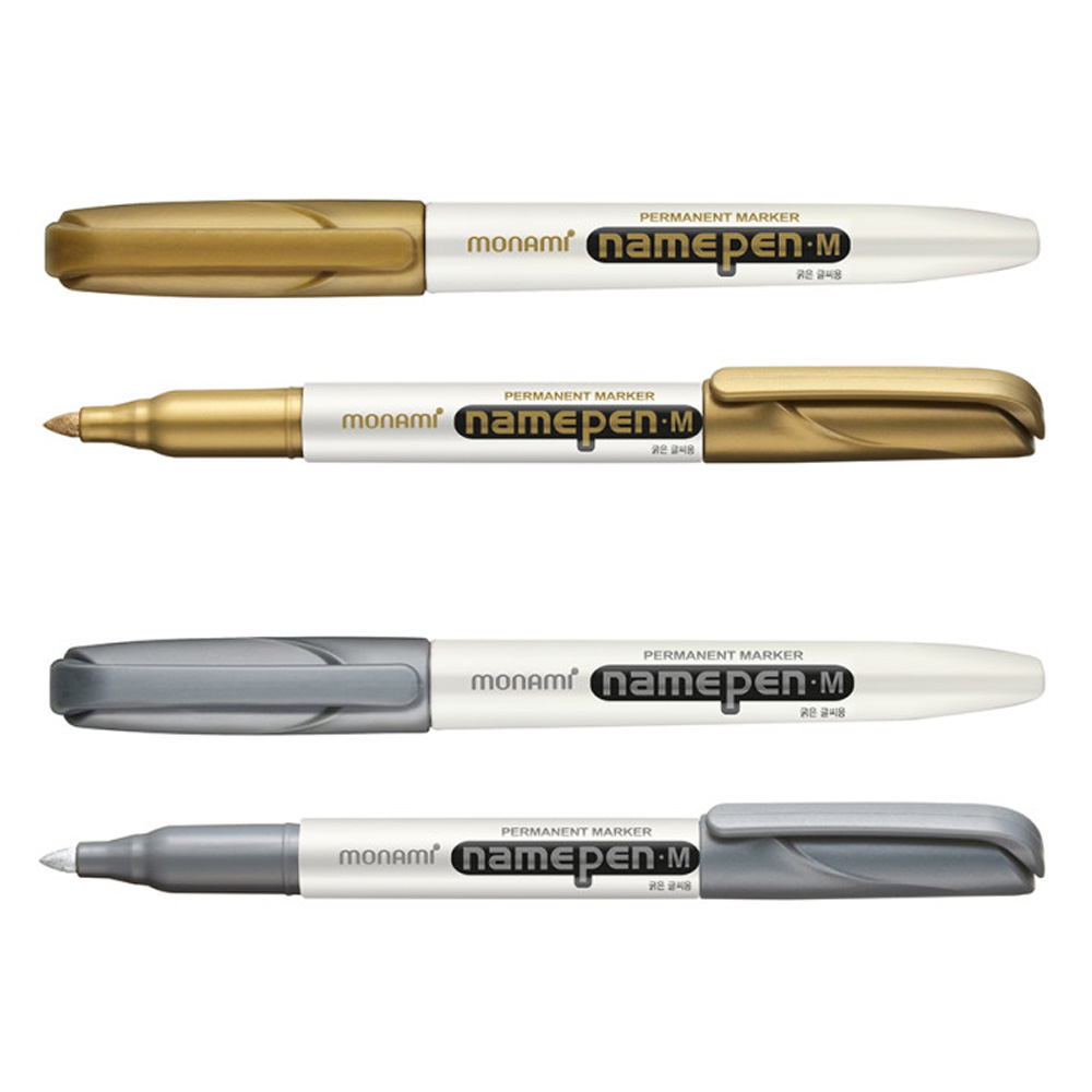 (대성문구) 모나미 네임펜 굵은심(M) 1타 12자루/금색 은색 중 택1/굵은글씨용/405294 14,000원