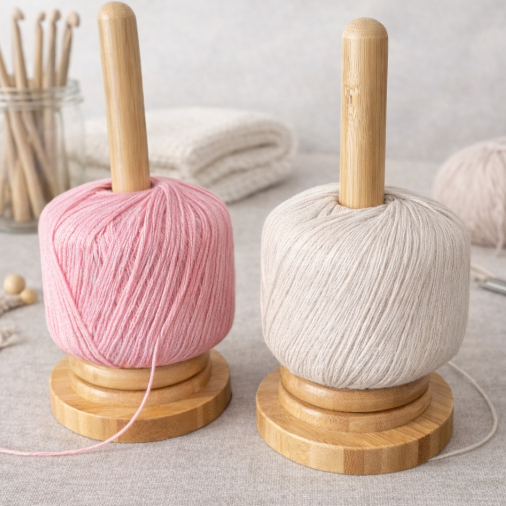 올리OLI 원목 뜨개실 회전 거치대 실패 꽂이 얀 홀더, 1개, 내추럴 우드 9,900원