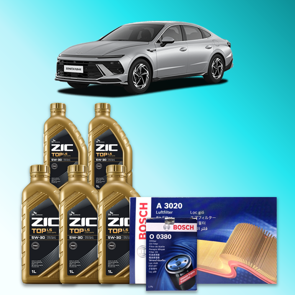 쏘나타 디 엣지 (DN8) 1.6터보 가솔린 엔진오일세트 SK 지크 탑 LS 5W30 (ZIC TOP LS) 96,900원