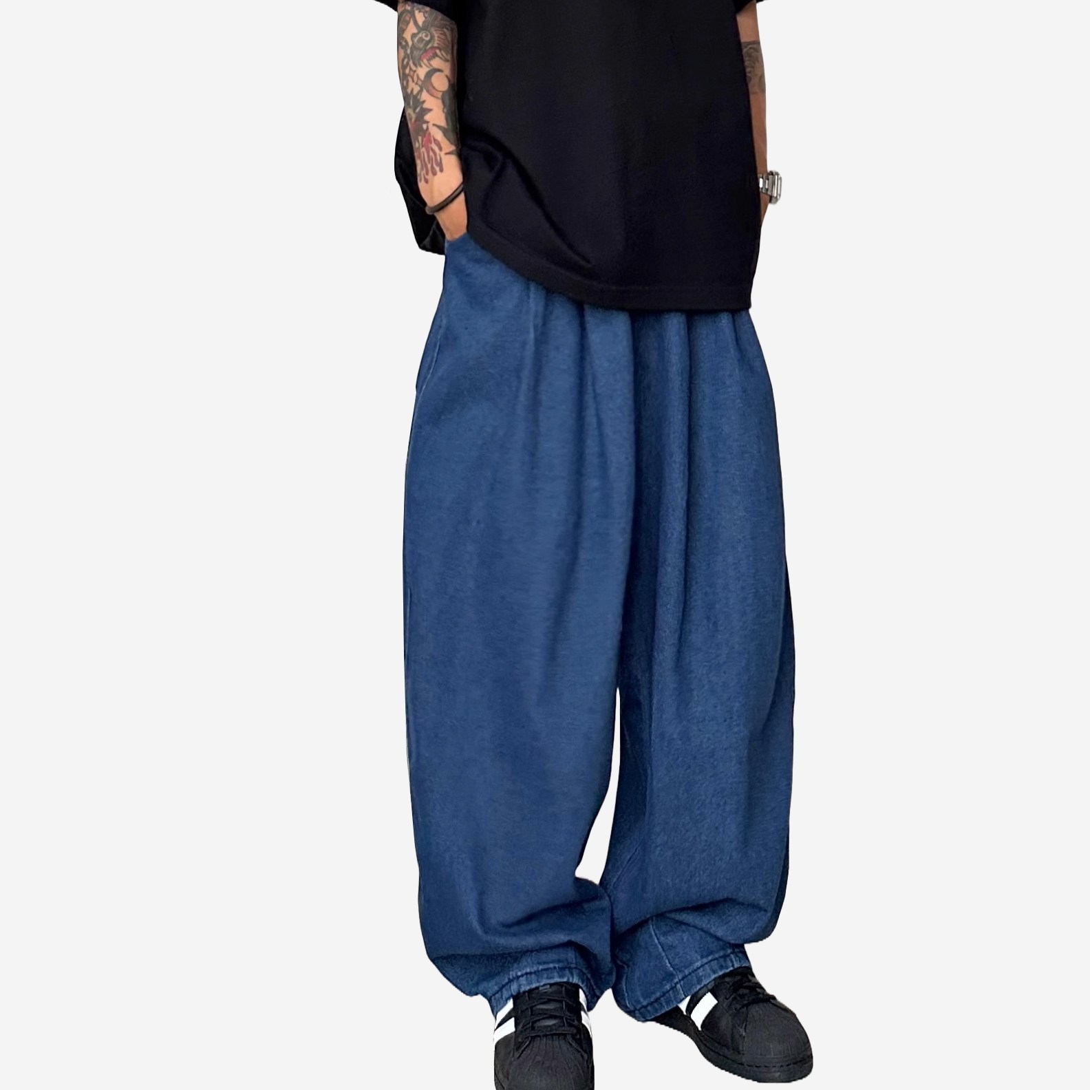 킹앤조이 레오스 투턱 와이드 밴딩 데님 팬츠 45,800원