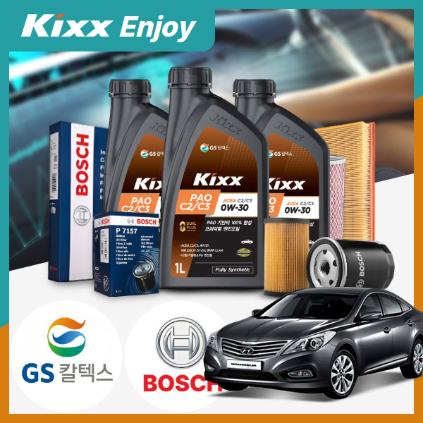 그랜져HG(11~16) 2.2 디젤 킥스 파오 C2/C3 0W30 엔진오일필터세트 7리터 83,400원